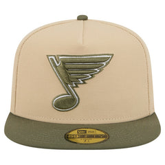 St. Louis Blues New Era Color Pack Two-Tone 59FIFTY A-Frame Fitted Hat - Tan/Olive Hats