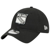 New York Rangers New Era Stamp Fabric Applique 9TWENTY Adjustable Hat - Black Hats