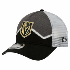 Vegas Golden Knights New Era Hockey Sock 9FORTY A-Frame M-Crown Adjustable Trucker Hat - Black/Gray Hats