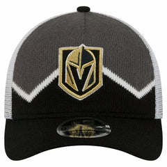 Vegas Golden Knights New Era Hockey Sock 9FORTY A-Frame M-Crown Adjustable Trucker Hat - Black/Gray Hats