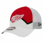Detroit Red Wings New Era Hockey Sock 9FORTY A-Frame M-Crown Adjustable Trucker Hat - White/Red Hats