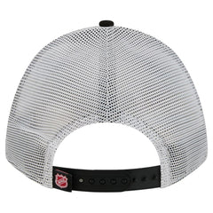 Carolina Hurricanes New Era Hockey Sock 9FORTY A-Frame M-Crown Adjustable Trucker Hat - Black/Red Hats
