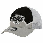 Los Angeles Kings New Era Hockey Sock 9FORTY A-Frame M-Crown Adjustable Trucker Hat - Silver/Black Hats