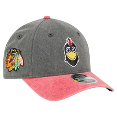 Chicago Blackhawks New Era Mascot 2-Tone 9FORTY Adjustable Hat - Black/Red Hats