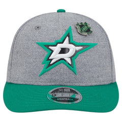 Dallas Stars New Era Wool Pin Low Profile 9FIFTY Snapback Hat - Kelly Green/Green Hats