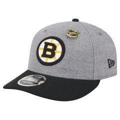 Boston Bruins New Era Wool Pin Low Profile 9FIFTY Snapback Hat - Gray/Black Hats