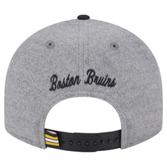 Boston Bruins New Era Wool Pin Low Profile 9FIFTY Snapback Hat - Gray/Black Hats