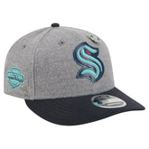 Seattle Kraken New Era Wool Pin Low Profile 9FIFTY Snapback Hat - Gray/Deep Sea Blue Hats