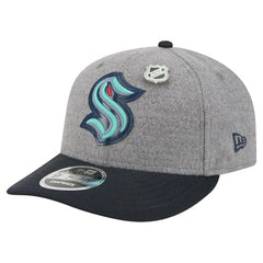 Seattle Kraken New Era Wool Pin Low Profile 9FIFTY Snapback Hat - Gray/Deep Sea Blue Hats