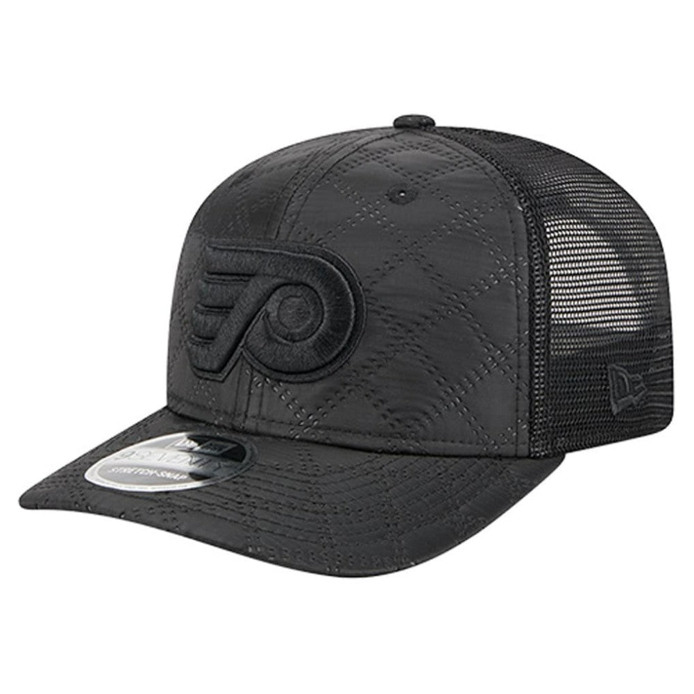 Philadelphia Flyers New Era Quilted Nylon 9SEVENTY Adjustable Trucker Hat - Black Hats