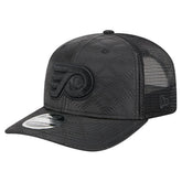 Philadelphia Flyers New Era Quilted Nylon 9SEVENTY Adjustable Trucker Hat - Black Hats