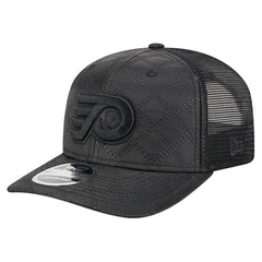Philadelphia Flyers New Era Quilted Nylon 9SEVENTY Adjustable Trucker Hat - Black Hats