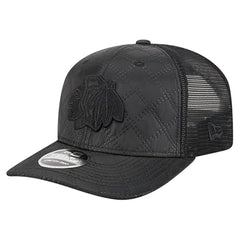 Chicago Blackhawks New Era Quilted Nylon 9SEVENTY Adjustable Trucker Hat - Black Hats