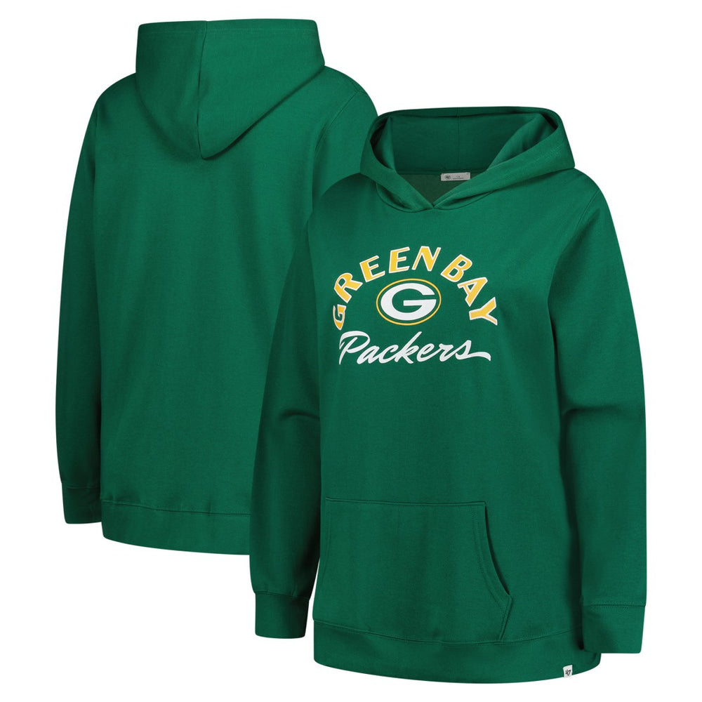 Green Bay Packers '47 Women's Plus Size Whirlwind Naomi Hoodie - Green on sale