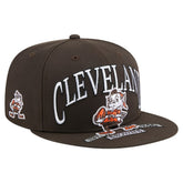 Cleveland Browns New Era Throwback Oversized 59FIFTY Fitted Hat - Brown cheap
