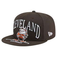 Cleveland Browns New Era Throwback Oversized 59FIFTY Fitted Hat - Brown cheap