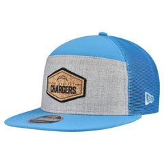 Los Angeles Chargers New Era Cork Split Panel 9FIFTY Trucker Snapback Hat - Gray/Powder Blue outlet