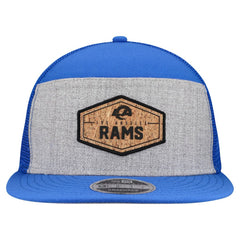 Los Angeles Rams New Era Cork Split Panel 9FIFTY Trucker Snapback Hat - Gray/Royal for sale
