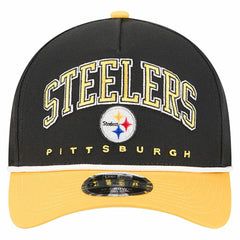 Pittsburgh Steelers New Era Arch COOLERA 9FORTY A-Frame M-Crown Adjustable Hat - Black discount