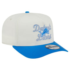 Detroit Lions New Era Chainstitch A-Frame 9FIFTY Adjustable Hat - Cream/Blue online