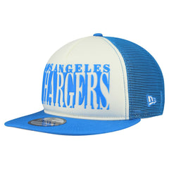 Los Angeles Chargers New Era Cutout A-Frame 9FIFTY Snapback Hat - Cream/Powder Blue sale