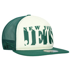 New York Jets New Era Cutout A-Frame 9FIFTY Snapback Hat - Cream/Green on sale