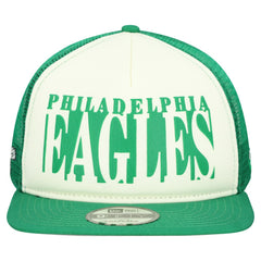 Philadelphia Eagles New Era Throwback Cutout A-Frame 9FIFTY Snapback Hat - Cream/Kelly Green discount