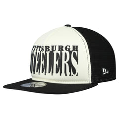 Pittsburgh Steelers New Era Cutout A-Frame 9FIFTY Snapback Hat - Cream/Black online