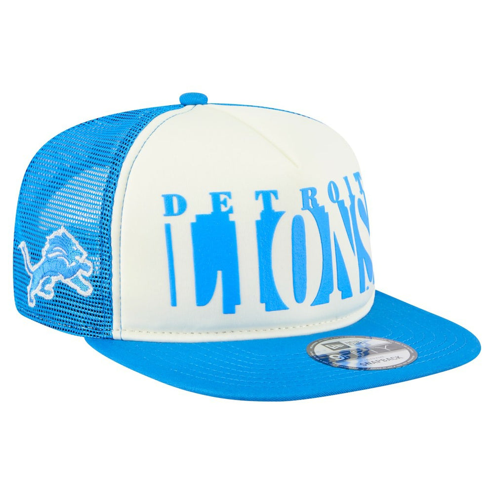 Detroit Lions New Era Cutout A-Frame 9FIFTY Snapback Hat - Cream/Blue cheap