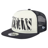 Houston Texans New Era Cutout A-Frame 9FIFTY Snapback Hat - Cream/Navy on sale