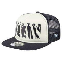 Houston Texans New Era Cutout A-Frame 9FIFTY Snapback Hat - Cream/Navy on sale