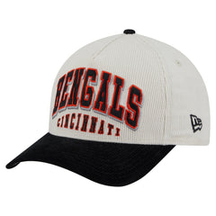 Cincinnati Bengals New Era Head Two-Tone Sided Corduroy 9FORTY A-Frame Adjustable Hat - Cream/Black sale