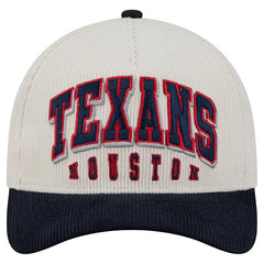Houston Texans New Era Two-Tone Sided Corduroy 9FORTY A-Frame Adjustable Hat - Cream/Navy sale