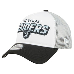 Las Vegas Raiders New Era Youth Streak 9FORTY A-Frame Adjustable Hat - White/Black sale