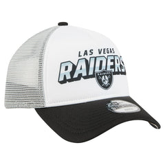 Las Vegas Raiders New Era Youth Streak 9FORTY A-Frame Adjustable Hat - White/Black sale