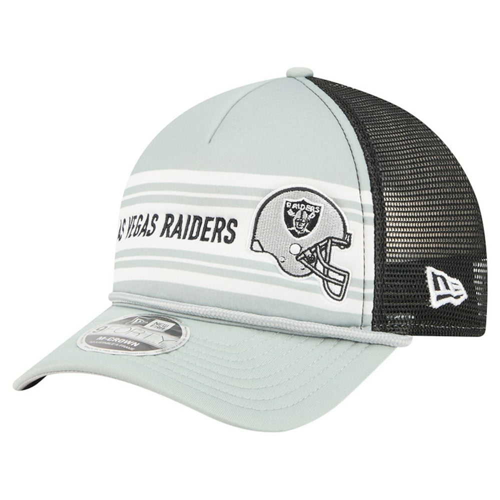 Las Vegas Raiders New Era Linear A-Frame 9FORTY Adjustable Hat - Silver discount