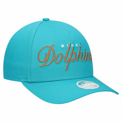 Miami Dolphins New Era Women's Metallic 9FORTY M-Crown A-Frame Adjustable Hat - Aqua discount