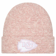 Kansas City Chiefs New Era Women's Metallic Cuffed Knit Hat - Pink on sale