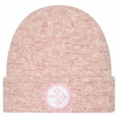 Pittsburgh Steelers New Era Women's Metallic Cuffed Knit Hat - Pink for sale