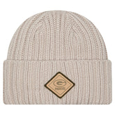 Green Bay Packers New Era Logo Applique Cuffed Knit Hat - Light Beige on sale