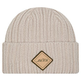 New York Jets New Era Logo Applique Cuffed Knit Hat - Light Beige on sale