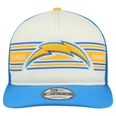 Los Angeles Chargers New Era Banner A-Frame 9FIFTY Snapback Hat - Cream/Powder Blue discount