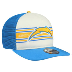 Los Angeles Chargers New Era Banner A-Frame 9FIFTY Snapback Hat - Cream/Powder Blue discount