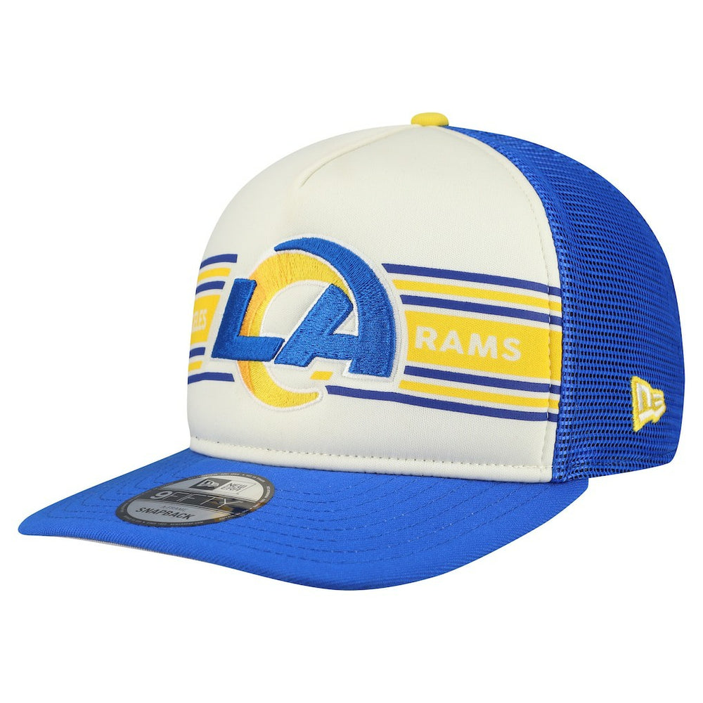 Los Angeles Rams New Era Banner A-Frame 9FIFTY Snapback Hat - Cream/Royal outlet
