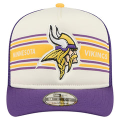 Minnesota Vikings New Era Banner A-Frame 9FIFTY Trucker Snapback Hat - Cream/Purple cheap