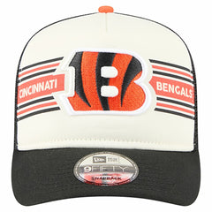 Cincinnati Bengals New Era Banner A-Frame 9FIFTY Trucker Snapback Hat - Cream/Black online