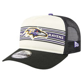 Baltimore Ravens New Era Banner A-Frame 9FIFTY Trucker Snapback Hat - Cream/Black outlet