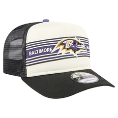 Baltimore Ravens New Era Banner A-Frame 9FIFTY Trucker Snapback Hat - Cream/Black outlet