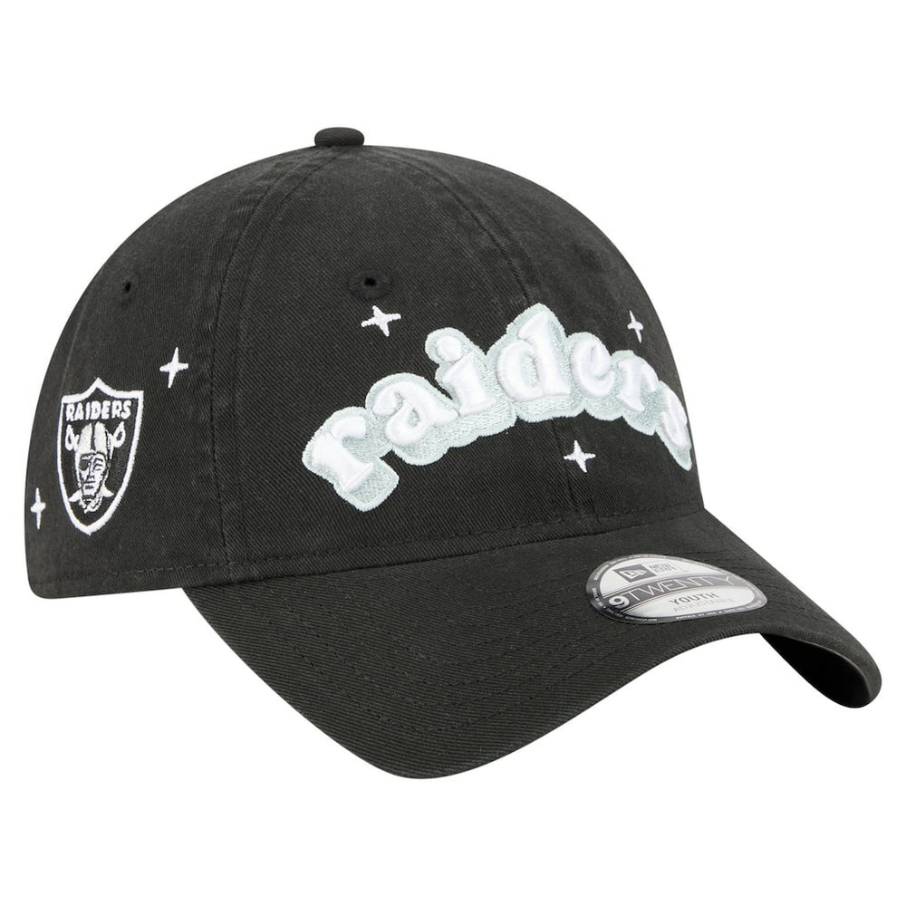 Las Vegas Raiders New Era Girls Youth Cheer 9TWENTY Adjustable Hat - Black cheap