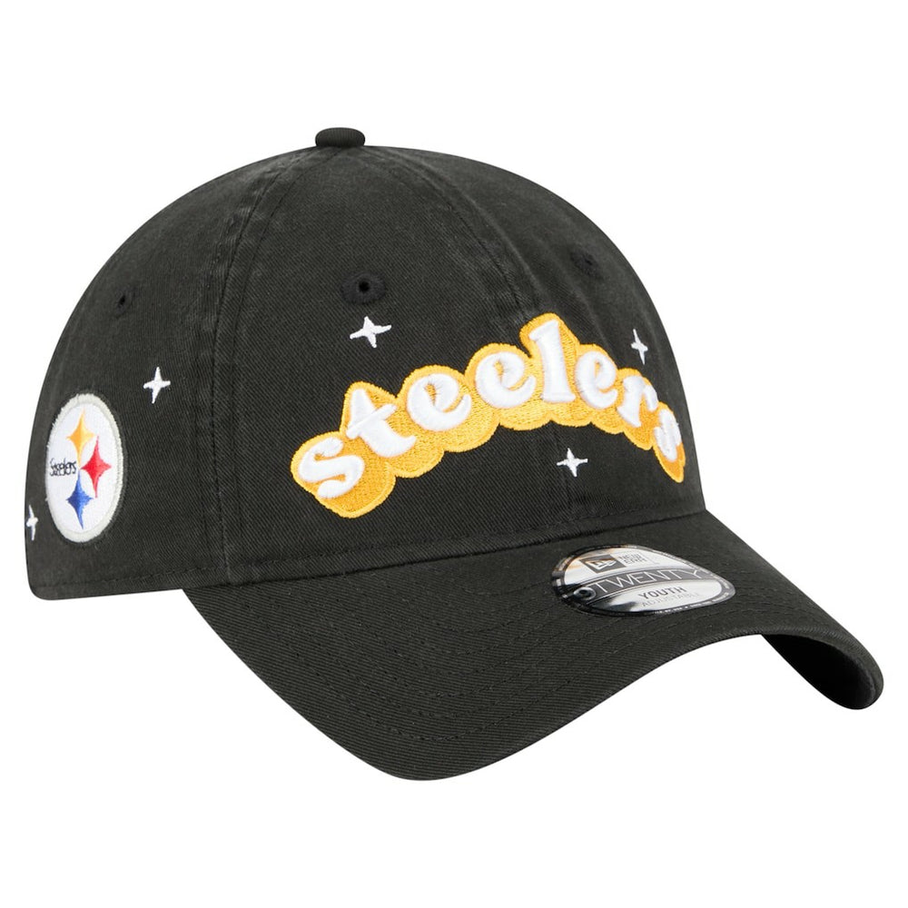 Pittsburgh Steelers New Era Girls Youth Cheer 9TWENTY Adjustable Hat - Black for sale